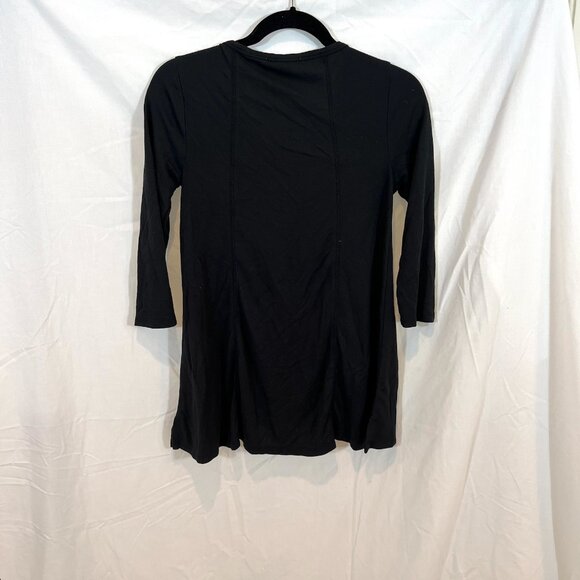 Joan Vass Studio Women's Black 3/4 Sleeve Structured Flare Top Size Small - Picture 6 of 6